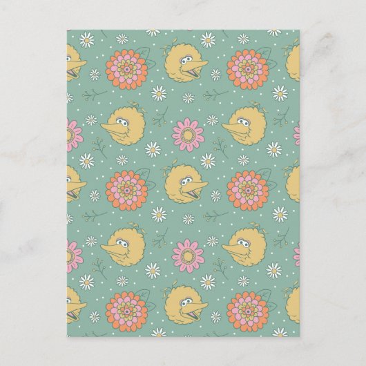 Big Bird | Good Vibes Floral Pattern Postkarte (Vorderseite)