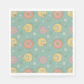 Big Bird | Good Vibes Floral Pattern Serviette (Vorderseite)