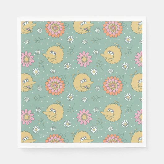 Big Bird | Good Vibes Floral Pattern Serviette (Vorderseite)