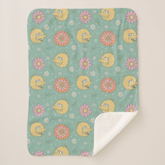 Big Bird | Good Vibes Floral Pattern Sherpadecke (Vorderseite)