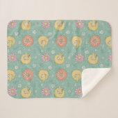 Big Bird | Good Vibes Floral Pattern Sherpadecke (Vorderseite (Horizontal))