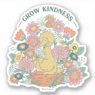 Big Bird Grow Kindness floral Graphic Aufkleber