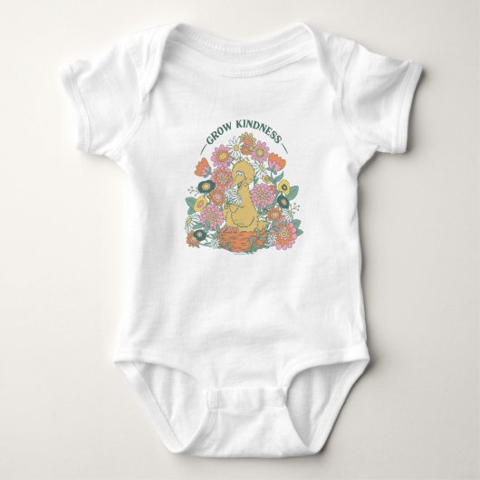 Big Bird | Grow Kindness floral Graphic Baby Strampler (Vorderseite)