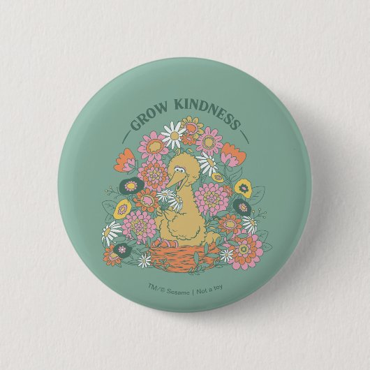 Big Bird | Grow Kindness floral Graphic Button (Vorderseite)