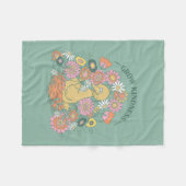 Big Bird | Grow Kindness floral Graphic Fleecedecke (Vorderseite (Horizontal))