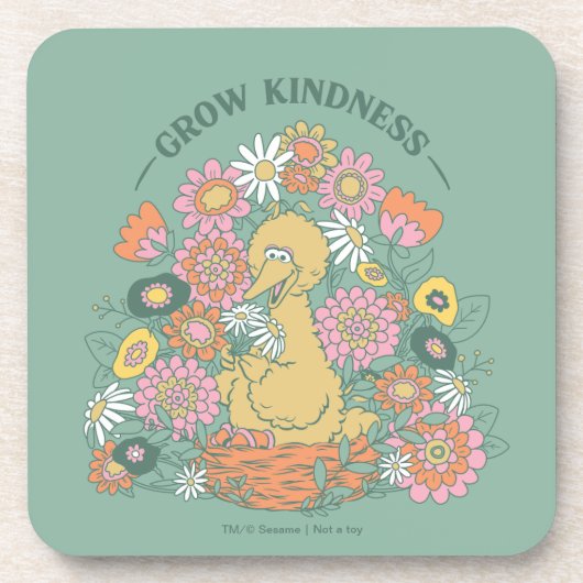 Big Bird | Grow Kindness floral Graphic Getränkeuntersetzer (Vorderseite)