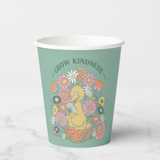 Big Bird | Grow Kindness floral Graphic Pappbecher (Vorderseite)