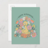 Big Bird | Grow Kindness floral Graphic Postkarte (Vorne/Hinten)
