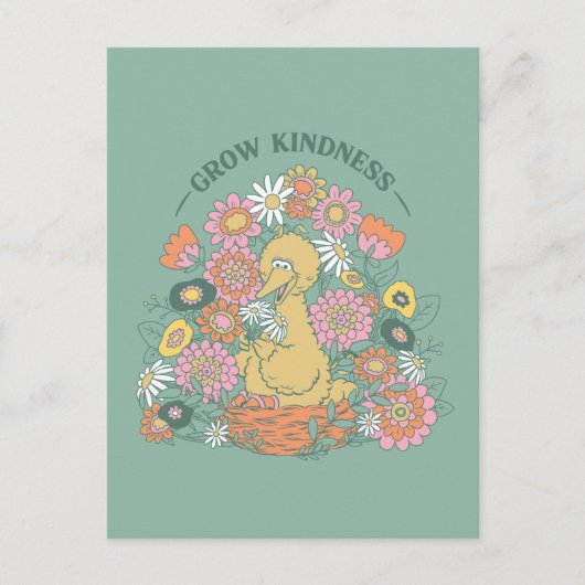 Big Bird | Grow Kindness floral Graphic Postkarte (Vorderseite)
