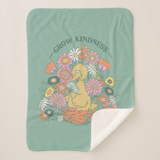 Big Bird | Grow Kindness floral Graphic Sherpadecke (Vorderseite)