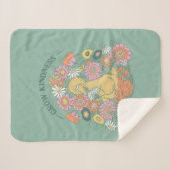 Big Bird | Grow Kindness floral Graphic Sherpadecke (Vorderseite (Horizontal))