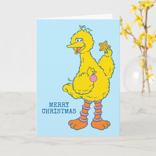 Big Bird hält Weihnachtsfeiertage ab Karte (Gelbe Blume)