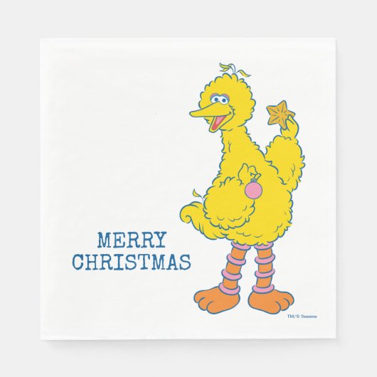 Big Bird hält Weihnachtsfeiertage ab Serviette (Vorderseite)