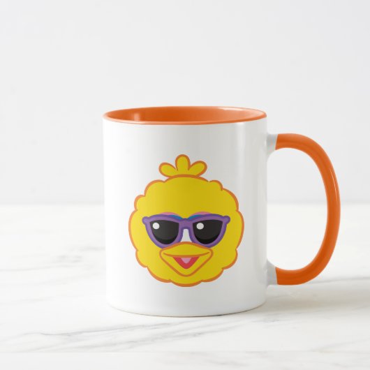 Big Bird lächelt Gesicht mit Sonnenbrille Tasse (Rechts)