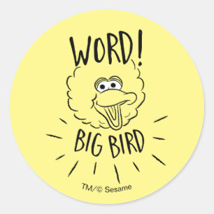 Big Bird Skate Logo - Word! Big Bird Runder Aufkleber