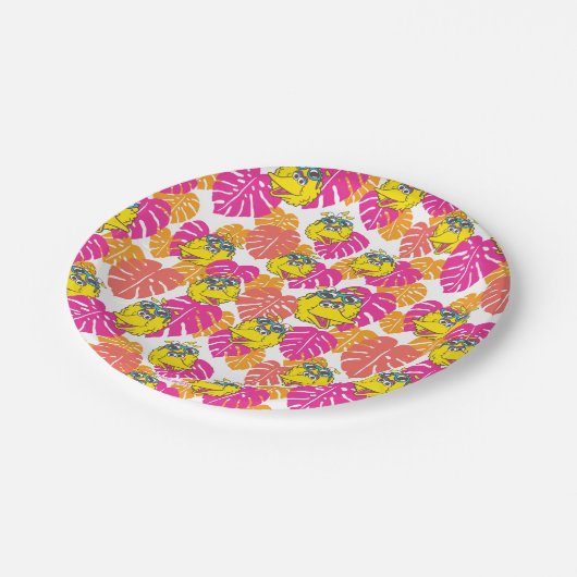 Big Bird | Tropisches Muster Pappteller (Schrägansicht)