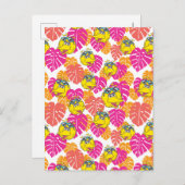 Big Bird | Tropisches Muster Postkarte (Vorne/Hinten)