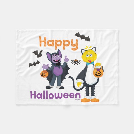 Big Bird und Count | Happy Halloween Fleecedecke (Vorderseite (Horizontal))