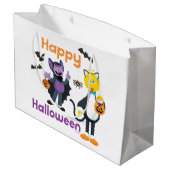 Big Bird und Count | Happy Halloween Große Geschenktüte (Rückseite Schrägansicht)