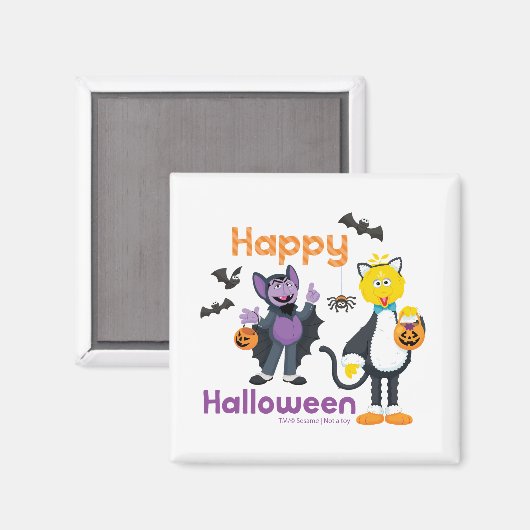 Big Bird und Count | Happy Halloween Magnet (Vorderseite/Rückseite)
