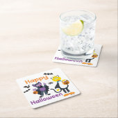 Big Bird und Count | Happy Halloween Rechteckiger Pappuntersetzer (Vor Ort)