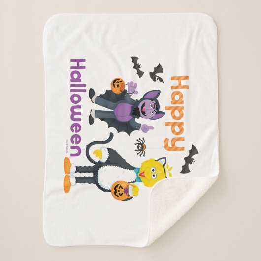 Big Bird und Count | Happy Halloween Sherpadecke (Vorderseite)