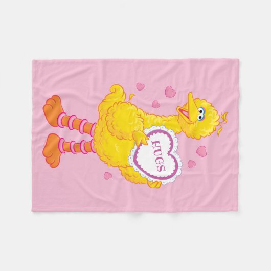 Big Bird Valentine Fleecedecke (Vorderseite (Horizontal))