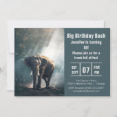 Big Birthday Bash Elephant Foto Einladung (Vorderseite)