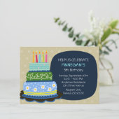 Big Birthday Cake für Birthday Boy Einladung (Stehend Vorderseite)