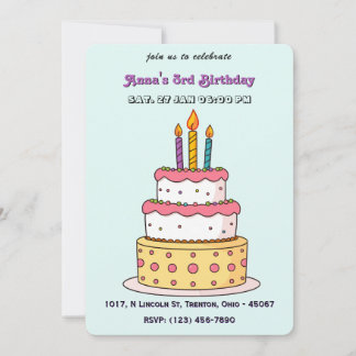 Big Birthday Cake mit Kerzen Einladung