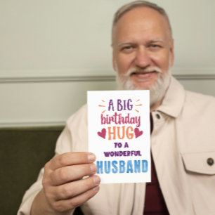 Big Birthday Hug Custom Birthday Card für Ehemann Feiertagskarte