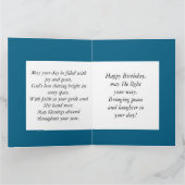 Big Birthday Mama Blue Floral Scripting Text Karte (Innenseite)