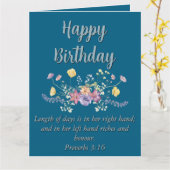 Big Birthday Mama Blue Floral Scripting Text Karte (Gelbe Blume)