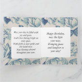 Big Birthday Mama Blue Floral Scripting Text Karte (Innenseite)