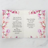 Big Birthday Mama Rosa Blumenschrift Karte (Innenseite)