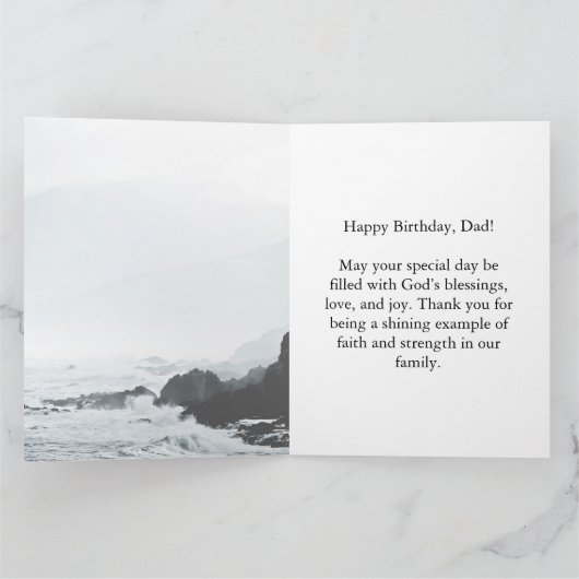 Big Birthday Vater Serene Ocean Scripting Text Karte (Innenseite)