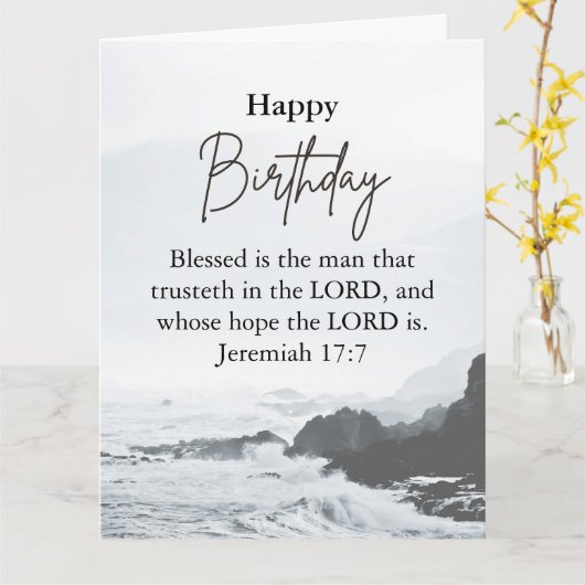 Big Birthday Vater Serene Ocean Scripting Text Karte (Gelbe Blume)