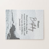 Big Birthday Vater Serene Ocean Scripting Text Puzzle (Horizontal)