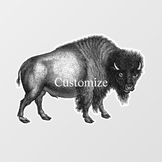 Big Bison Buffalo Thunder_Cove Fensteraufkleber (Blatt)