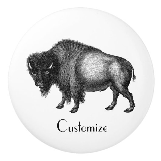 Big Bison Buffalo Thunder_Cove Keramikknauf (Vorderseite)