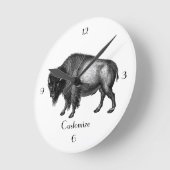 Big Bison Buffalo Thunder_Cove Runde Wanduhr (Winkel)