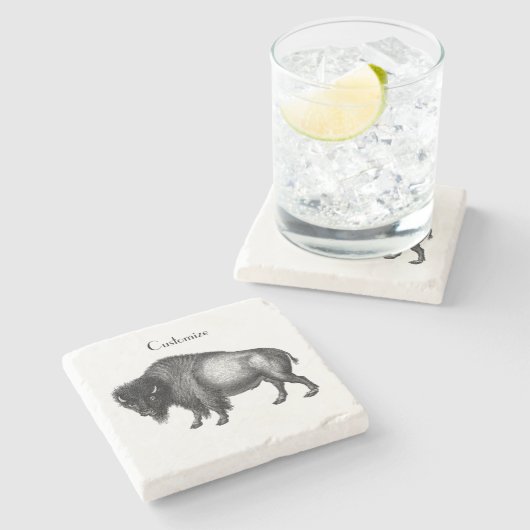 Big Bison Buffalo Thunder_Cove Steinuntersetzer (Seitenansicht)