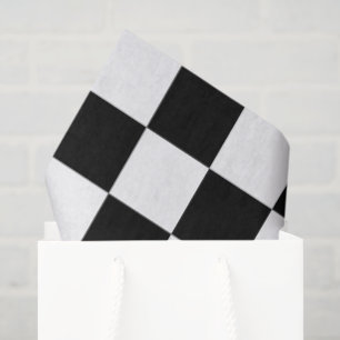 Big Black and White Checked Seidenpapier