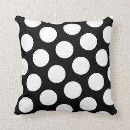 Big Black and White Polka Dots Kissen