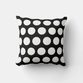 Big Black and White Polka Dots Kissen