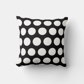 Big Black and White Polka Dots Kissen
