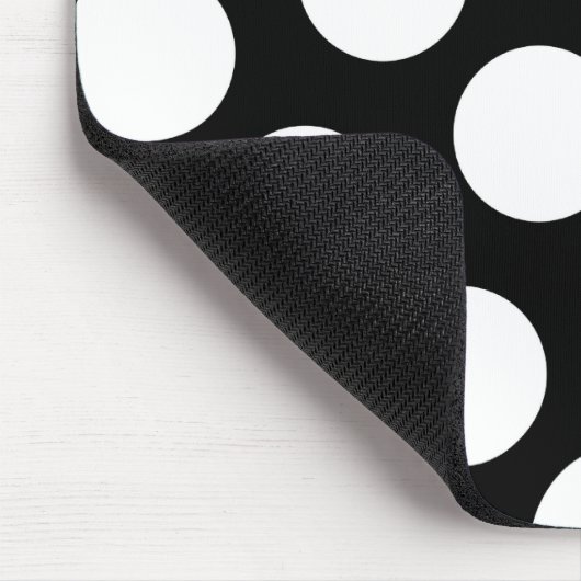 Big Black and White Polka Dots Mousepad (Ecke)