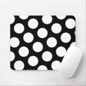 Big Black and White Polka Dots Mousepad (Mit Mouse)