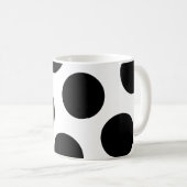 Big Black Diagonal Dots Kaffeetasse (VorderseiteRechts)