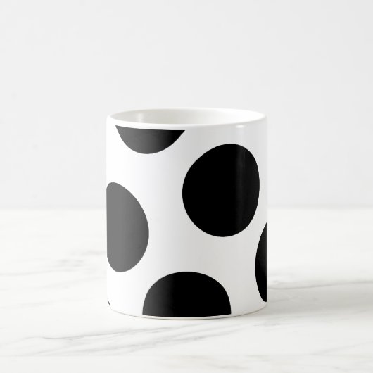 Big Black Diagonal Dots Kaffeetasse (Mittel)